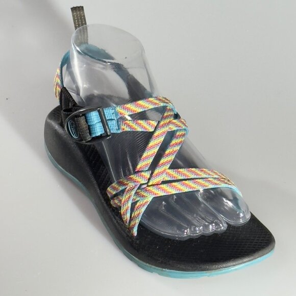 CHACO Kid's Juniors Z/Cloud Sandals Adjustable Straps Vibrant Pattern Size 5 - Picture 10 of 13